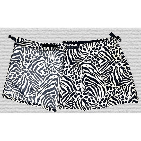 Terry Precision Cycling Bike Wrap Skirt Skort Womens MED Black White Zebra Print - Picture 3 of 9